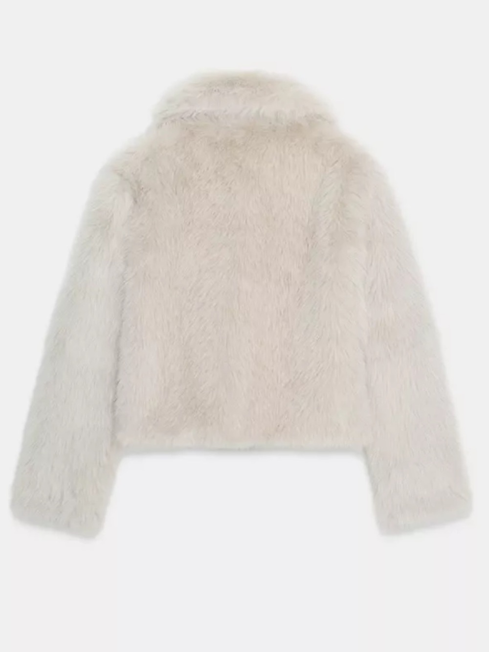 Zara NWT short faux fur zip up coat gray 4391/833 - Picture 5 of 12